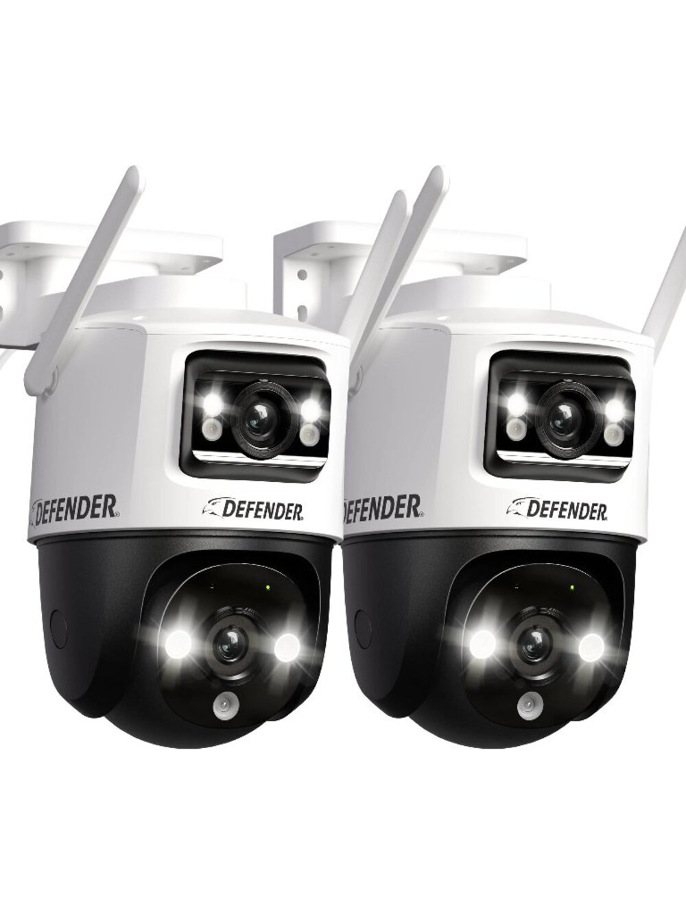 Defender AI-Powered Guard Pro 3K+ Dual Lens PTZ 2 Pack Security Cameras New